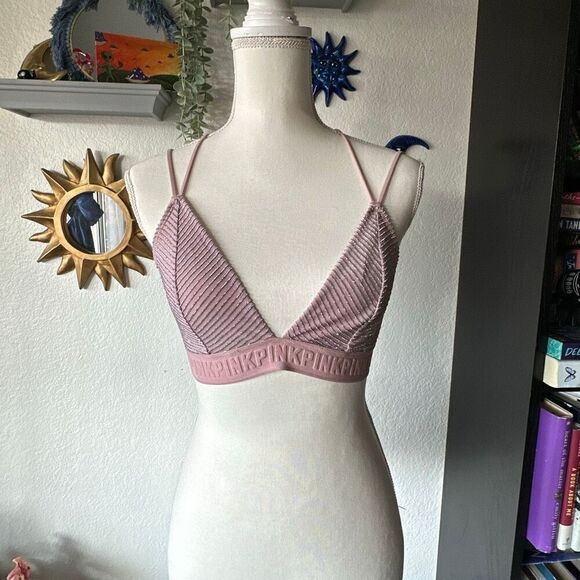 PINK Other - Pink Victoria Secret Size Large Blush pink and silver bralette Bra